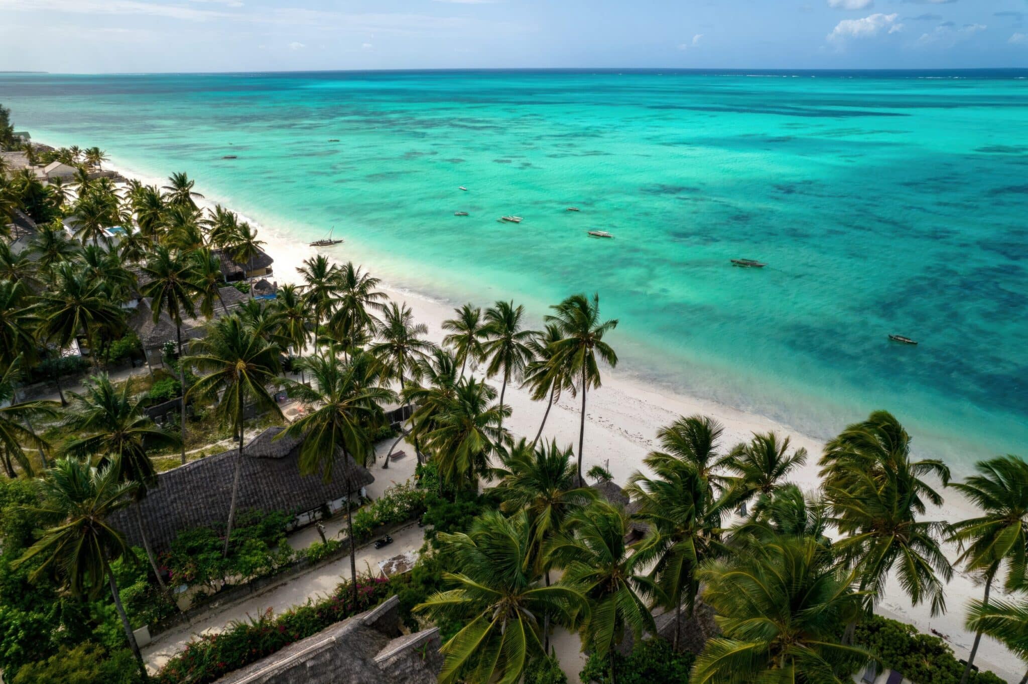 Aerial view of Jambiani Beach